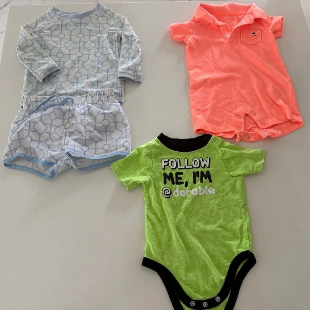 Edgehill collection carter baby boy clothes swim set bodysuit summer outfit 6-9M